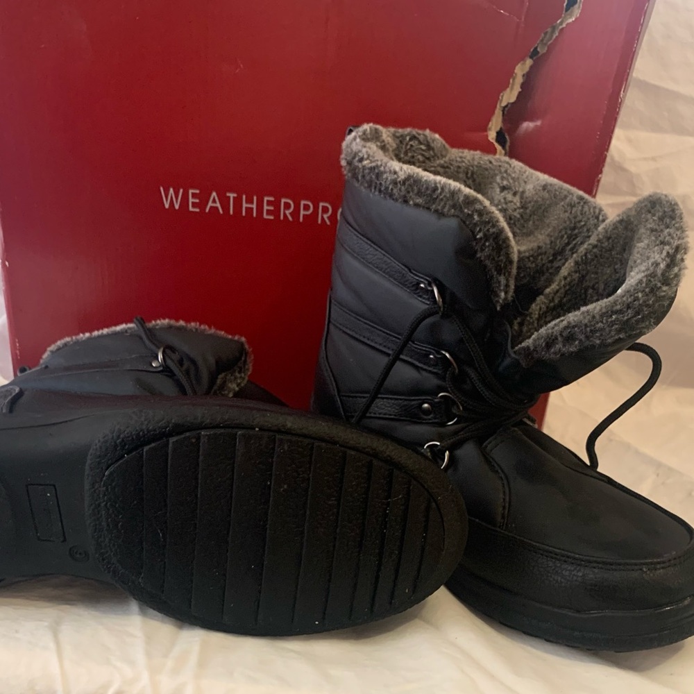 Weatherproof Black Snow Boots